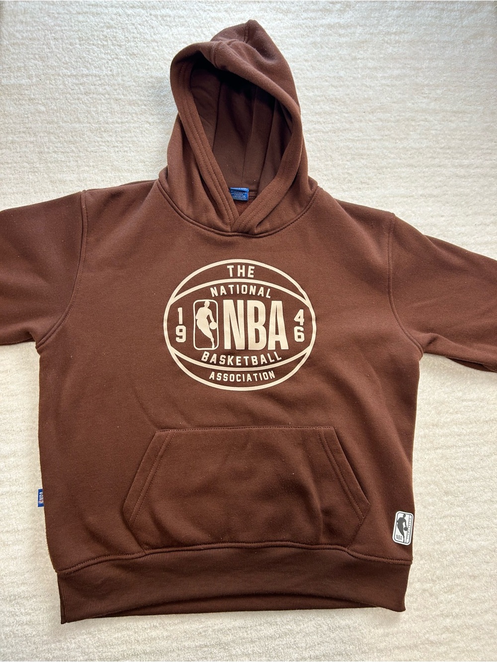 NBA 1946 Youth Hoodie Brown Pullover Basketball Size 10-12
